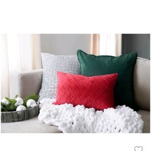 Lush decor forest green faux suede pillow